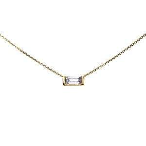 Mejuri Solo Baguette Diamond Necklace